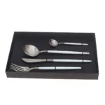 4Pcs Cutlery Set White & Silver 11.25 X 7.5 X 1.5 Inch WS-003 - Image 2